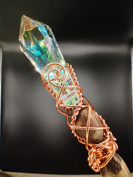 Rainbow Prism Oak Magic Wand Brown Shaft W28 Merlin S Realm